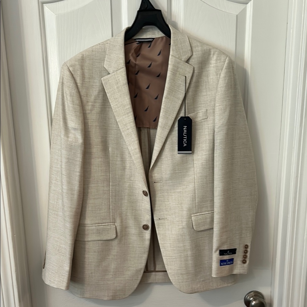 Nautica Cream Sport Coat with Notch Lapel